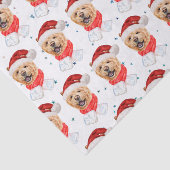 Mooie Chow Chow Hond Kerst Patroon Tissuepapier (Detail)