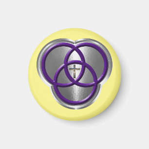 Mooie Christelijke driedecircentievers met kruis Magneet