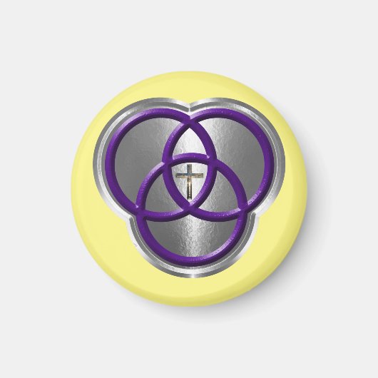 Mooie Christelijke driedecircentievers met kruis Magneet (Voorkant)