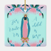 Mooie Christelijke kerstBaby Jezus Keramisch Ornament (Achterkant)