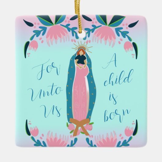 Mooie Christelijke kerstBaby Jezus Keramisch Ornament (Voorkant)