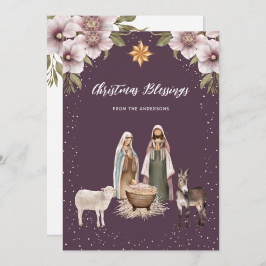 Mooie Christelijke kerstkaarten voor religieuze do Feestdagenkaart (Voorkant / Achterkant)