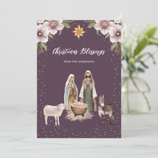 Mooie Christelijke kerstkaarten voor religieuze do Feestdagenkaart (Staand voorkant)