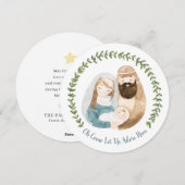 Mooie christelijke kerststal waterverf kerstkaart (Voorkant / Achterkant)