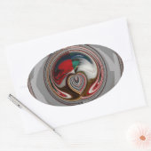 Mooie Christmas Hearts Vakantie Seizoen Kleuren Ovale Sticker (Envelop)