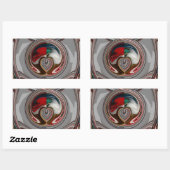 Mooie Christmas Hearts Vakantie Seizoen Kleuren Rechthoekige Sticker (Vel)