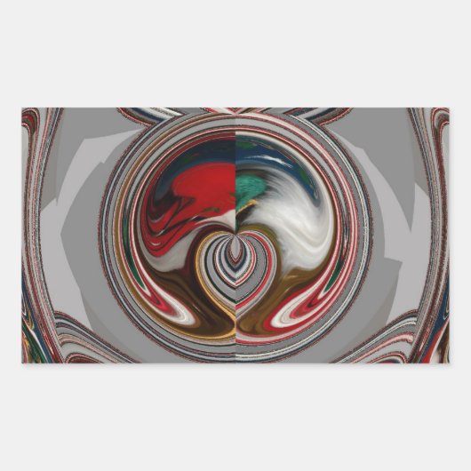 Mooie Christmas Hearts Vakantie Seizoen Kleuren Rechthoekige Sticker (Voorkant)