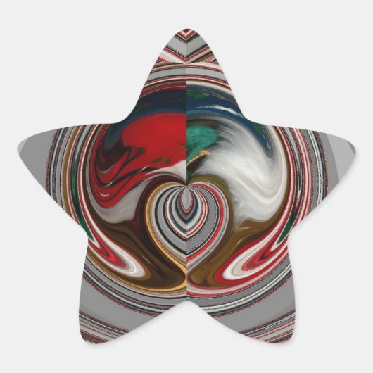 Mooie Christmas Hearts Vakantie Seizoen Kleuren Ster Sticker (Voorkant)