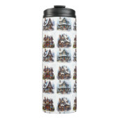 Mooie Christmas House Design Thermosbeker (Voorkant)