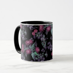 Mooie chrysanthemum rode bloemen groene grijze bla mok