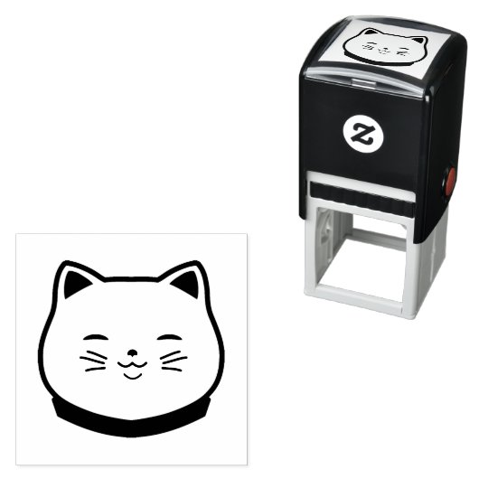 Mooie Chubby kat Zelfinktende Stempel (In situ)