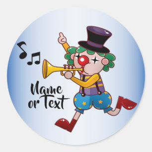 Mooie Circus Clown Music Ronde Sticker