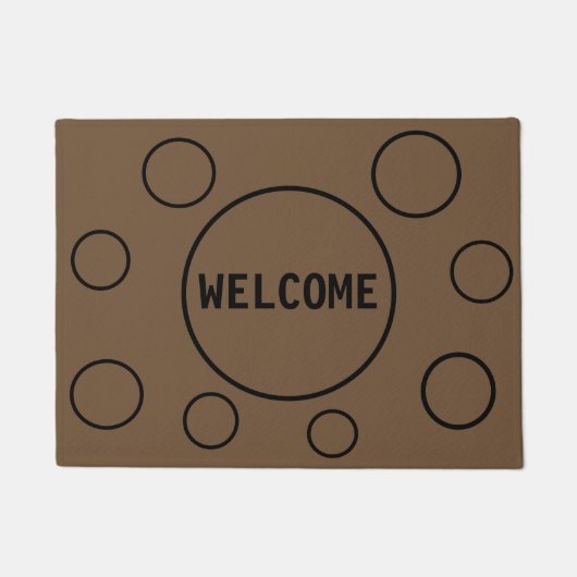 Mooie cirkels op bruin deurmat (Voorkant)