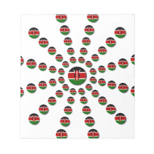 Mooie cirkelvormige Keniaanse vlag: een radiaal on Notitieblok