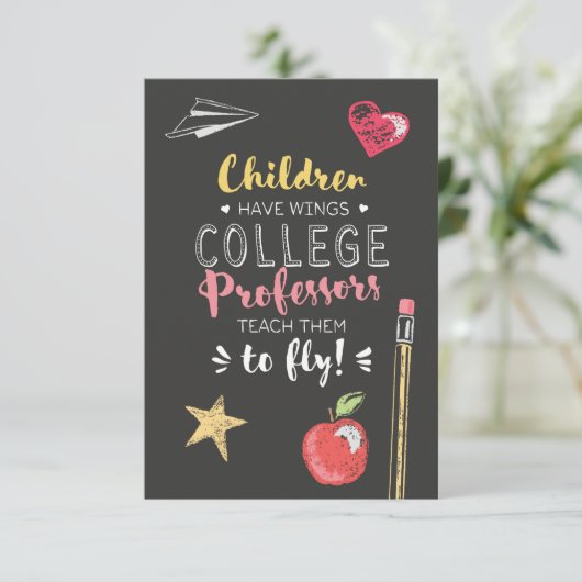 Mooie citaat van Wings - de Beroeps van het Colleg Bedankkaart (Staand voorkant)