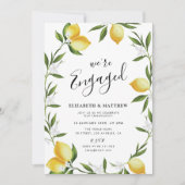 Mooie citroen loof verlovingsfeest uitnodiging (Voorkant)