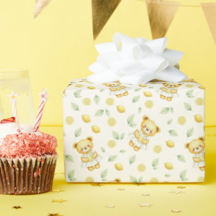 Mooie Citroenbeer en Citroenlimonade Naadloos Patr Cadeaupapier