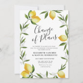 Mooie citroenbladeren uitgestelde trouwkaart kaart (Voorkant)