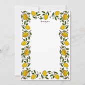 Mooie Citroenen Aangepaste Zomer Bruidsdouche Bedankkaart (Voorkant)