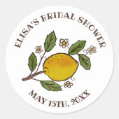 Mooie Citroenen BRUIDSDUIK Rustic MAATWERK Ronde Sticker (Voorkant)