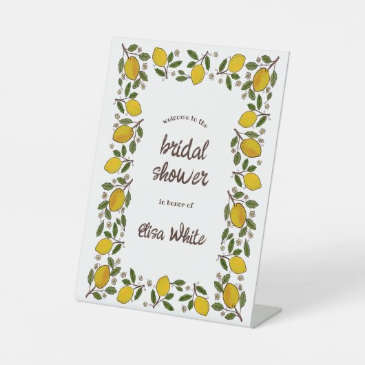 Mooie Citroenen CUSTOM Summer VRIJGEZELLENFEEST Reclamebord Met Voetstuk (Voorkant)