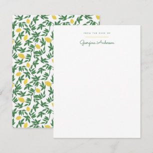 Mooie citroenen persoonlijke briefpapier notitiekaartje