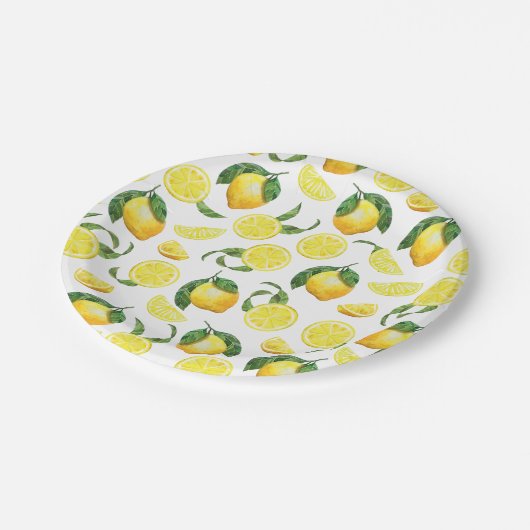 Mooie citroenpatroon papieren borden papieren bordje (Gekanteld)
