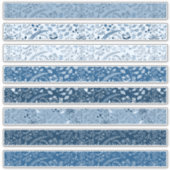 Mooie Classic Blue Floral Boho-patronen Sticker (Voorkant)