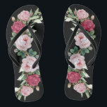 Mooie Classic Floral Black Teenslippers<br><div class="desc">Bekijk deze prachtige teenslippers die perfecte bruidsfeestgeschenken maken! Geef ze vroeg uit en de hele groep kan beginnen te stylin 'het rond de stad zodra je samenkomt om te beginnen met het vieren van uw speciale dag! Gemakkelijk slip op, en u kunt kiezen tussen brede of dunne bandjes - u...</div>