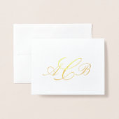 Mooie Classic Monogram Initialen Notecard Folie Kaarten (Voorkant met envelop)