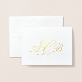 Mooie Classic Monogram Initialen Notecard Folie Kaarten