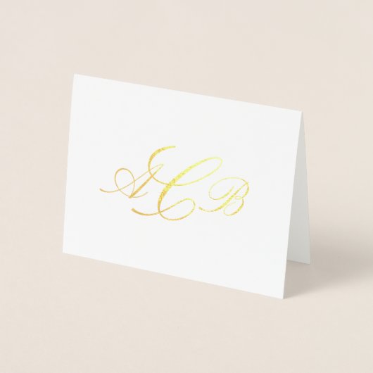 Mooie Classic Monogram Initialen Notecard Folie Kaarten (Voorkant)