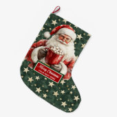 Mooie Classic Santa Stocking met Jouw naam Grote Kerstsok (Voorkant (Hangend))