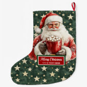 Mooie Classic Santa Stocking met Jouw naam Grote Kerstsok (Achterkant)
