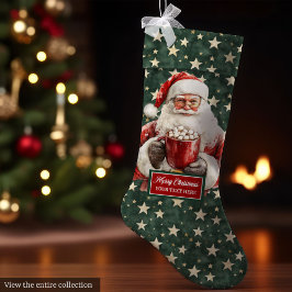 Mooie Classic Santa Stocking met Jouw naam Grote Kerstsok