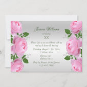 Mooie Classy roze rozen bloemen verjaardag Kaart (Voorkant)