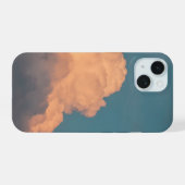 Mooie Cloud Telefoon Case (Blauwgroen/Oranje) iPhone 15 Case (Achterkant horizontaal)