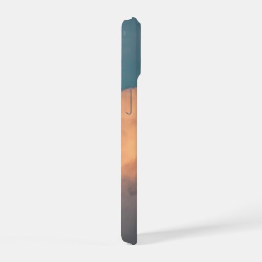 Mooie Cloud Telefoon Case (Blauwgroen/Oranje) iPhone 15 Case (Rechterkant)