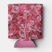 Mooie cluster van roze rozen blikjeskoeler (Voorkant)