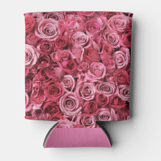 Mooie cluster van roze rozen blikjeskoeler (Voorkant)