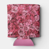 Mooie cluster van roze rozen blikjeskoeler (Achterkant)