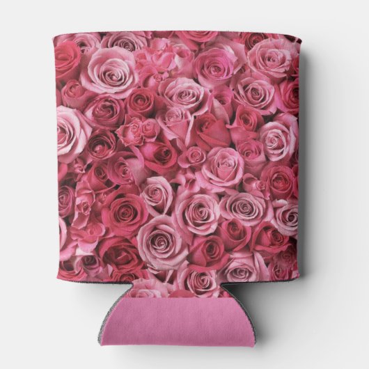 Mooie cluster van roze rozen blikjeskoeler (Achterkant)