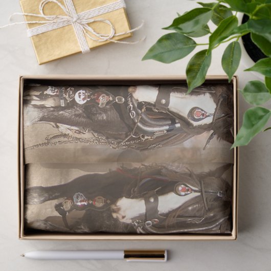 Mooie Clydesdale Paarden Ploegen - Teamwerk Tissuepapier (Geschenk)