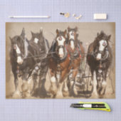 Mooie Clydesdale Paarden Ploegen - Teamwerk Tissuepapier (Craft)