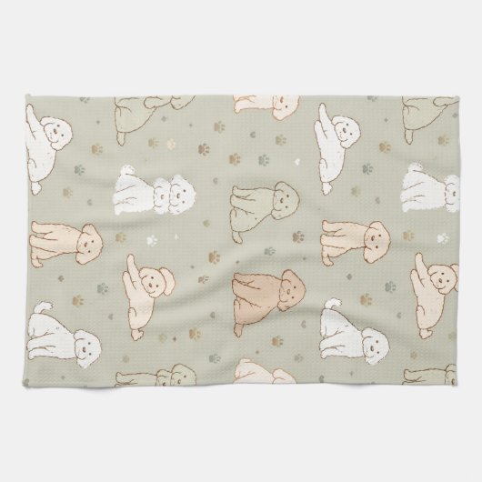 Mooie Cockapoo keukenhanddoek cadeau voor hondenli (Horizontaal)