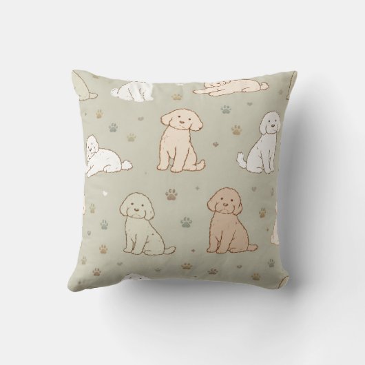 Mooie Cockapoo Patroon Kussen | Hond Liefhebber Ku (Achterkant)