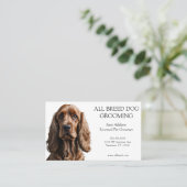 Mooie Cocker Spaniel Hond Grooming Huisdier Dienst Visitekaartje (Staand voorkant)