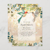 Mooie COLIBRIS Paar Trouw Uitnodigingen (Voorkant / Achterkant)