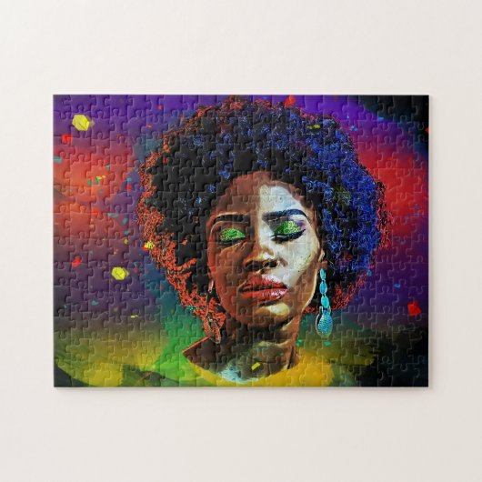 Mooie Colorful African Lady w/Afro Legpuzzel (Horizontaal)