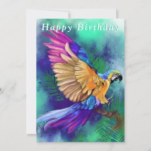Mooie Colorful Parrot - Happy Birthday (Voorkant)